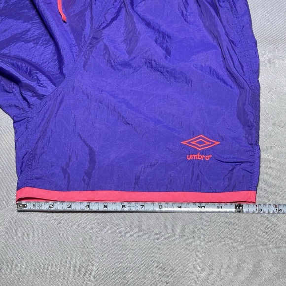 Vintage Umbro Purple Pink Shorts Adult Medium Soccer Football Training USA Made - Picture 11 of 11